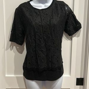Ann Taylor lace overlay t-shirt